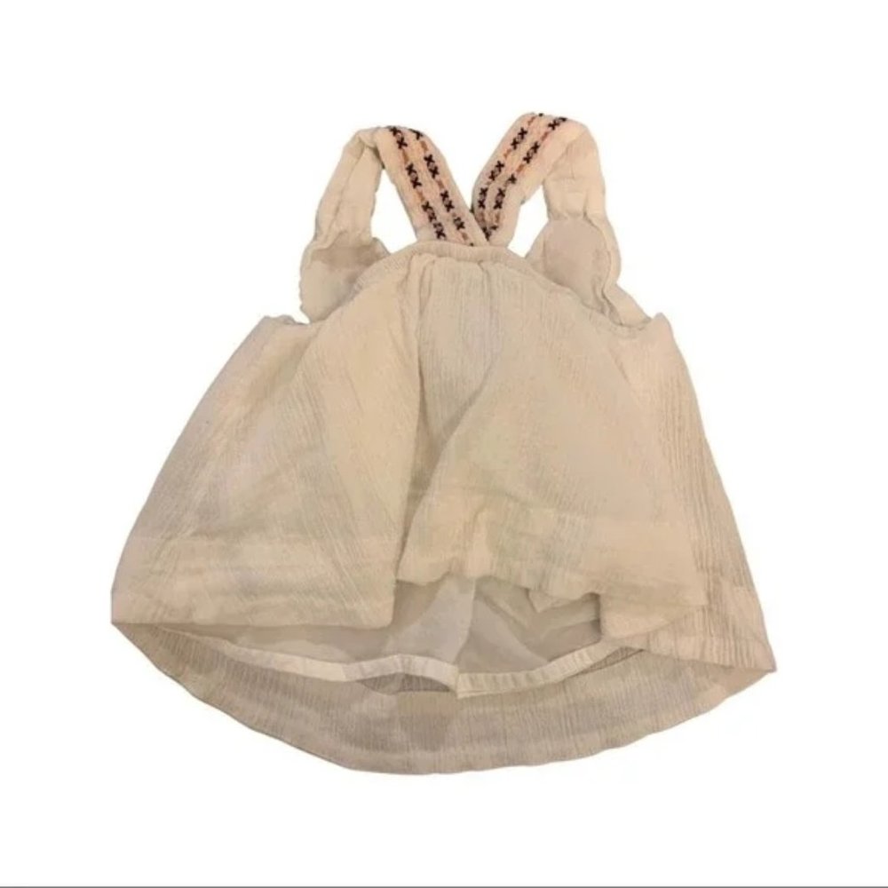 Shabby Chic White Pink Embrodered Tank Top Size 0-3 Months